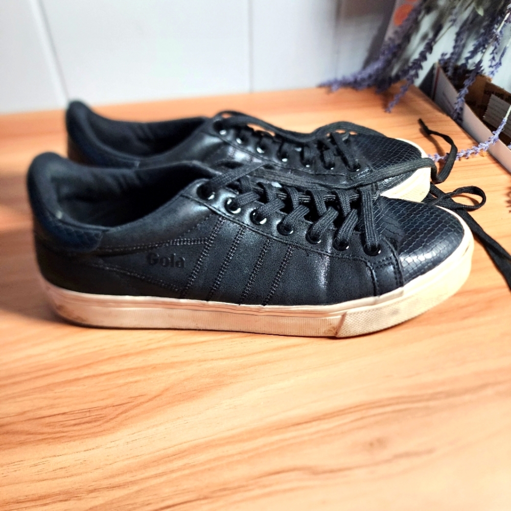 Gola Black Sneakers Classic Low-Top Design Orchic II Snake Size 9